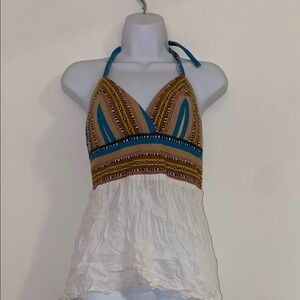 Boho Halter Top with Tribal Print